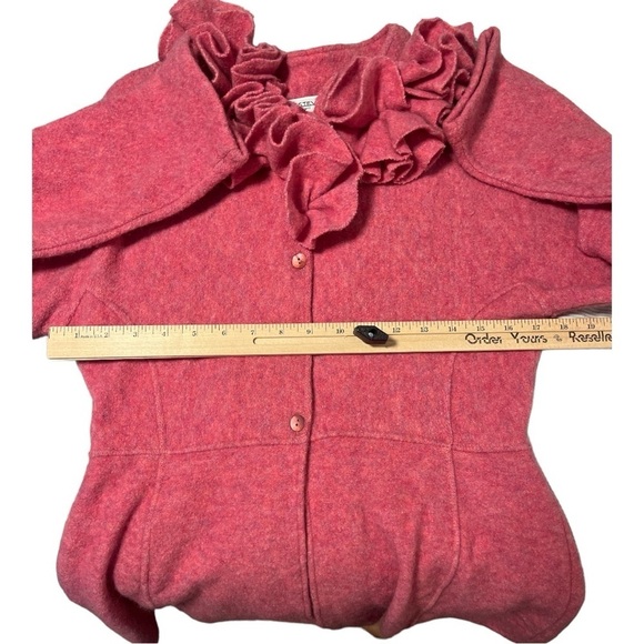 Esteve Sita Murt Made in Spain Wool Blend Pink Ruffle Jacket Size 10 (UK 44) BU3 - Picture 4 of 4